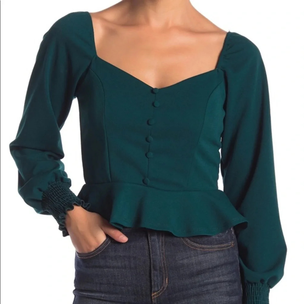 Pink Owl Smock Back Peplum Top,